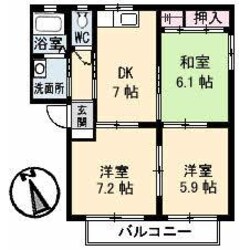 メゾンそら　Ａ棟の物件間取画像